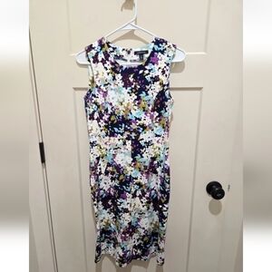 Lands' End Purple and White Floral Dress Size 2